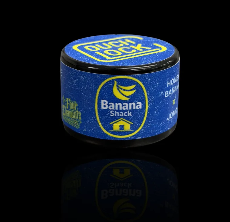 Banana Shack live rosin in a Couchlock tin