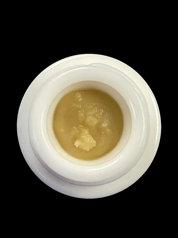 Garlic Budder live hash rosin in the jar
