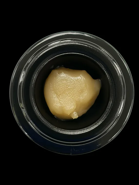 Guapa live hash rosin in an open jar